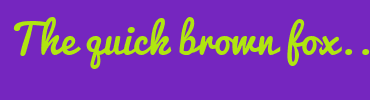 Image with Font Color B0E610 and Background Color 7526BF